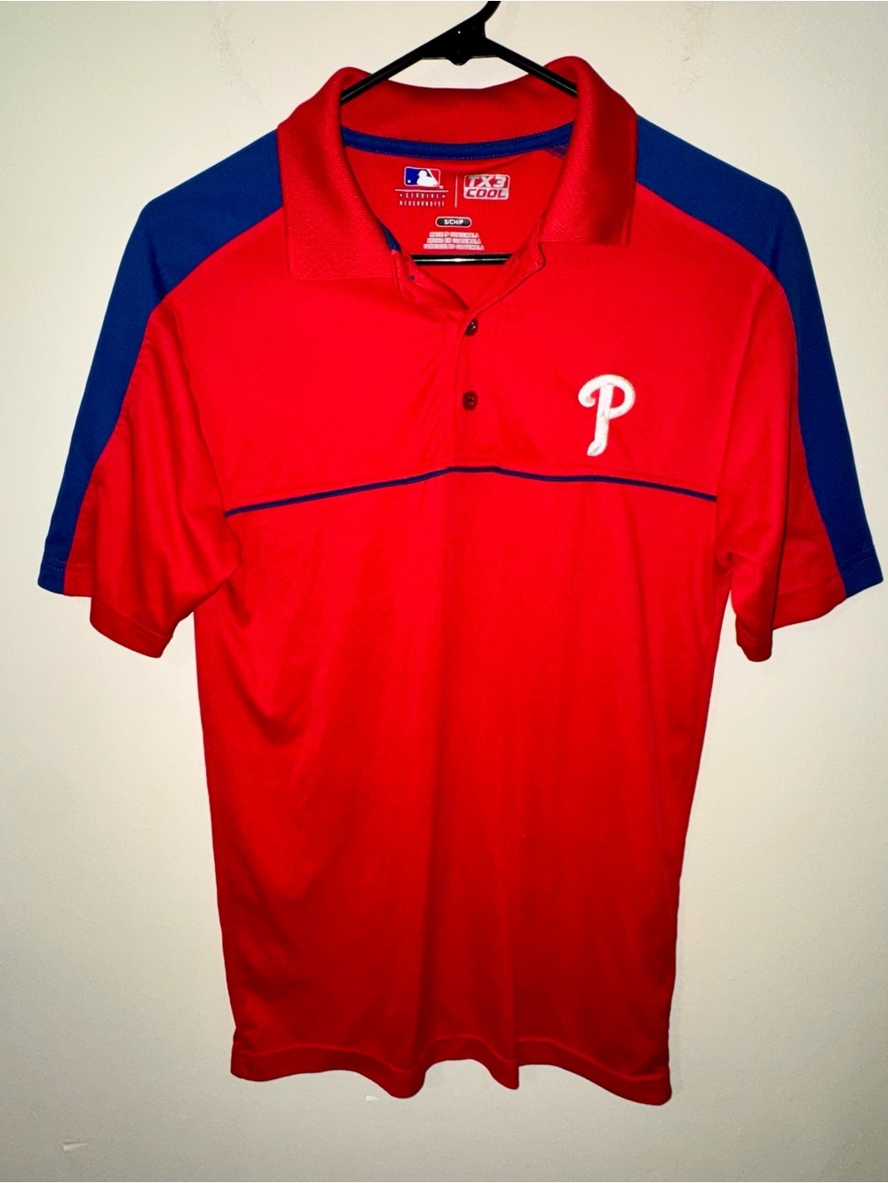 MLB Philadelphia Phillies Red & Blue TX3 Cool Performance Polo